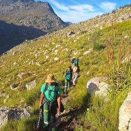 Hiking to a camera site 